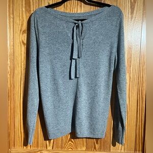 Banana Republic Filpucci Wool & Cashmere Tie Back Boat Neck Sweater Gray